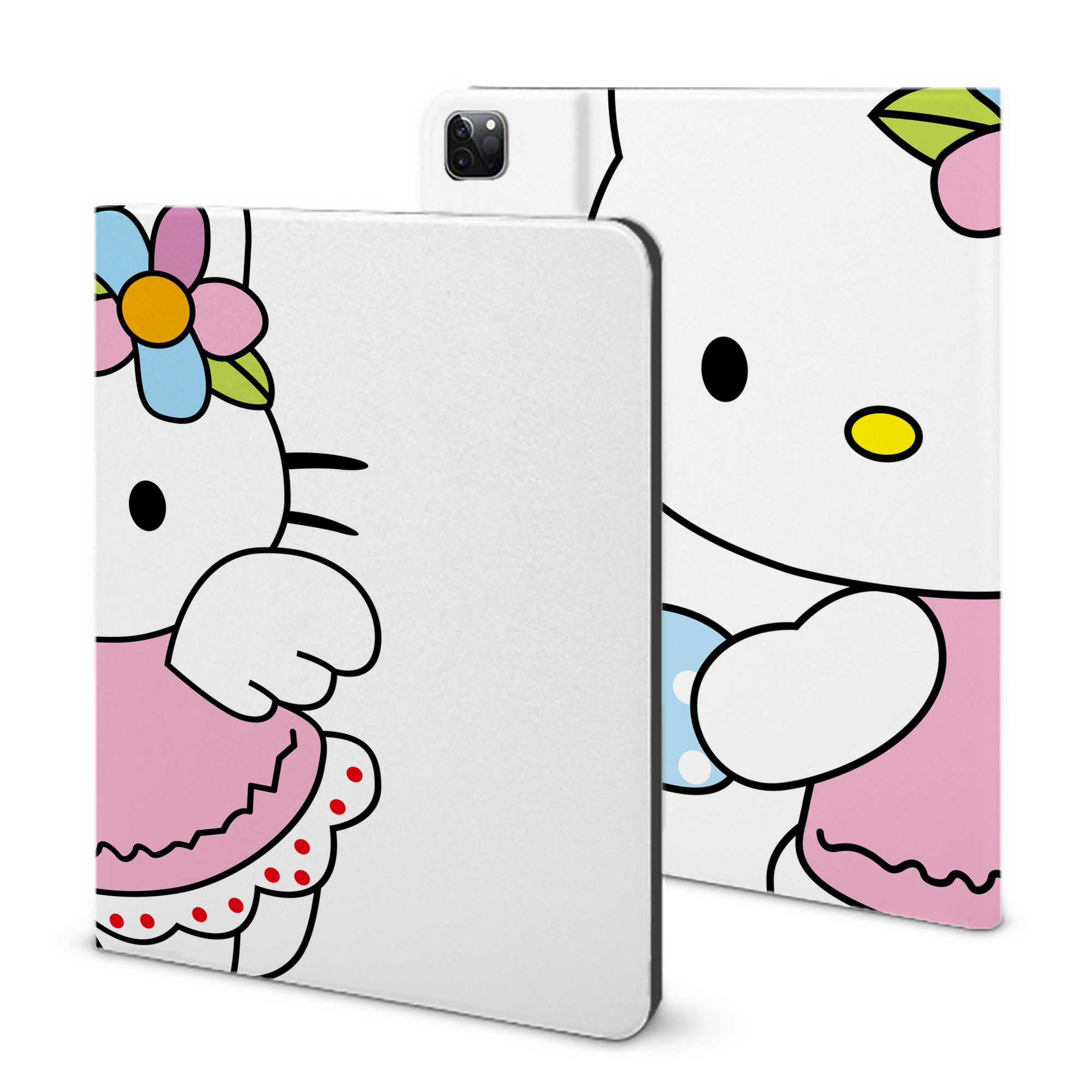 （画像用） Hello Kitty ハローキティ IPad ケース ブック型 PUレザー TPU 耐衝撃 軽量 薄型 ペン収納なし 全面保護 IPad 各モデル対応